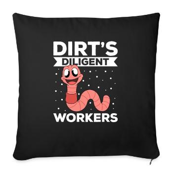 Mignon ver drôle vers de terre vers de terre - Housse de coussin décorative 45 x 45 cm - noir - Devant