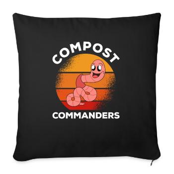 Mignon ver drôle vers de terre vers de terre - Housse de coussin décorative 45 x 45 cm - noir - Devant