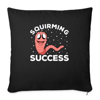 Mignon ver drôle vers de terre vers de terre - Housse de coussin décorative 45 x 45 cm - noir - Devant