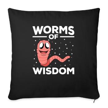 Mignon ver drôle vers de terre vers de terre - Housse de coussin décorative 45 x 45 cm - noir - Devant