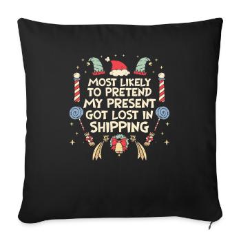 Noël Noël drôle dire humour drôle - Housse de coussin décorative 45 x 45 cm - noir - Devant