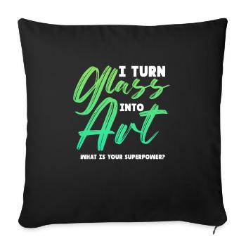 Je transforme le verre en art Vitrail Artiste - Housse de coussin décorative 45 x 45 cm - noir - Devant