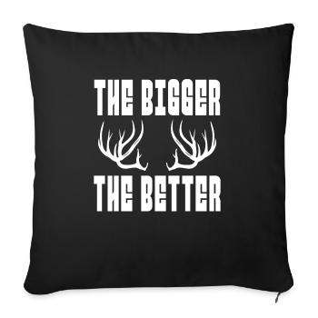 Plus c’est grand, mieux c’est, chasse au hangar de cerf d’élan - Housse de coussin décorative 45 x 45 cm - noir - Devant