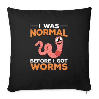 Mignon ver drôle vers de terre vers de terre - Housse de coussin décorative 45 x 45 cm - noir - Devant
