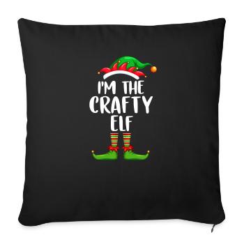 I'm The Crafty Elf Shirt Matching Family Christmas - Sofa pillowcase 17,3'' x 17,3'' (45 x 45 cm) - black - Front