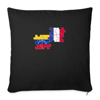 Venezuela France Flag French Venezuelans - Sofa pillowcase 17,3'' x 17,3'' (45 x 45 cm) - black - Front
