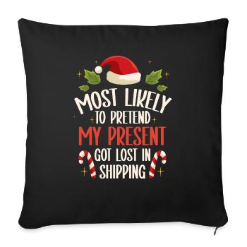 Noël Noël drôle dire humour drôle - Housse de coussin décorative 45 x 45 cm - noir - Devant