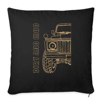VÉHICULE TOUT-TERRAIN EN TERRE ET BOUE - Housse de coussin décorative 45 x 45 cm - noir - Devant