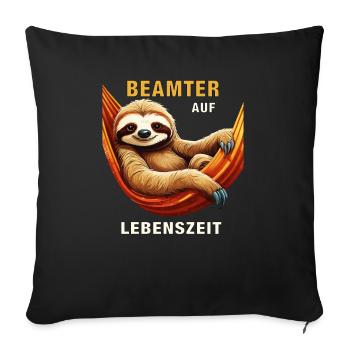SLOTH CIVIL SERVANT FOR LIFE - Sofa pillowcase 17,3'' x 17,3'' (45 x 45 cm) - black - Front