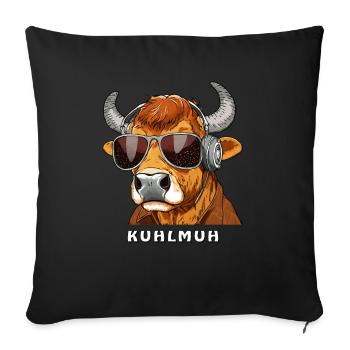 VACHE AVEC LUNETTES DE SOLEIL KUHLMUH - Housse de coussin décorative 45 x 45 cm - noir - Devant