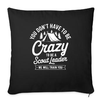 Scout Leader Scouting Campfire Camping Tent - Sofa pillowcase 17,3'' x 17,3'' (45 x 45 cm) - black - Front