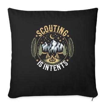 Scout Leader Scouting Campfire Camping Tent - Sofa pillowcase 17,3'' x 17,3'' (45 x 45 cm) - black - Front