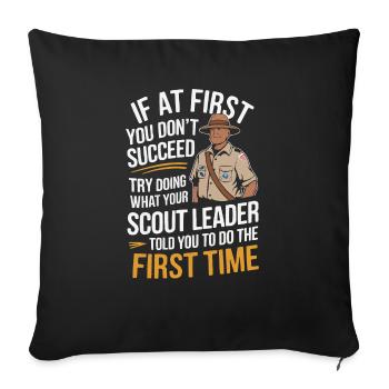 Scout Leader Scouting Campfire Camping Tent - Sofa pillowcase 17,3'' x 17,3'' (45 x 45 cm) - black - Front