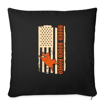 Rodeo Outfit Bull Riding - Sofa pillowcase 17,3'' x 17,3'' (45 x 45 cm) - black - Front
