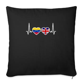 Venezuela Uk Heartbeat Flag Britischer Venezolaner - Sofakissenbezug 45 x 45 cm - Schwarz - Vorne