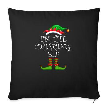 Je suis l’elfe dansant chemise assortie famille - Housse de coussin décorative 45 x 45 cm - noir - Devant