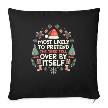 Noël Noël drôle dire humour drôle - Housse de coussin décorative 45 x 45 cm - noir - Devant
