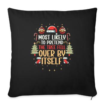 Noël Noël drôle dire humour drôle - Housse de coussin décorative 45 x 45 cm - noir - Devant
