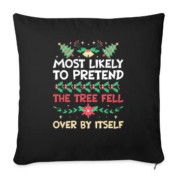 Noël Noël drôle dire humour drôle - Housse de coussin décorative 45 x 45 cm - noir - Devant