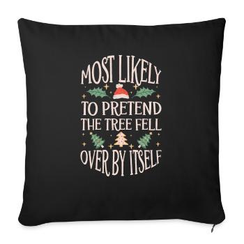 Noël Noël drôle dire humour drôle - Housse de coussin décorative 45 x 45 cm - noir - Devant