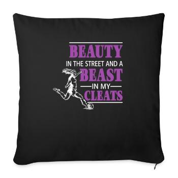 La beauté dans la rue et une bête dans - Housse de coussin décorative 45 x 45 cm - noir - Devant