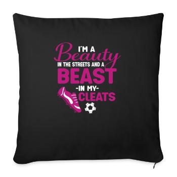 I'm a beauty on the street and a - Sofa pillowcase 17,3'' x 17,3'' (45 x 45 cm) - black - Front