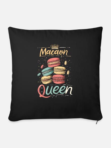 Amateurs de macarons Macaron Baker - Housse de coussin décorative 45 x 45 cm - noir