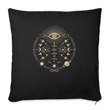 Cosmic Energy Life Energy Universal Force - Sofa pillowcase 17,3'' x 17,3'' (45 x 45 cm) - black - Front