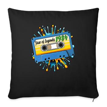 1984 MUSIC CASSETTE Year of Legends - Sofa pillowcase 17,3'' x 17,3'' (45 x 45 cm) - black - Front