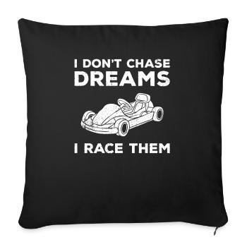 Go Kart Kart Driver Go Kart Racing - Housse de coussin décorative 45 x 45 cm - noir - Devant
