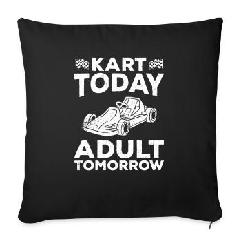 Go Kart Kart Driver Go Kart Racing - Housse de coussin décorative 45 x 45 cm - noir - Devant