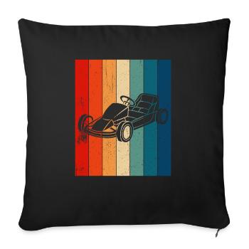 Go Kart Kart Driver Go Kart Racing - Housse de coussin décorative 45 x 45 cm - noir - Devant
