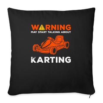 Go Kart Kart Driver Go Kart Racing - Housse de coussin décorative 45 x 45 cm - noir - Devant