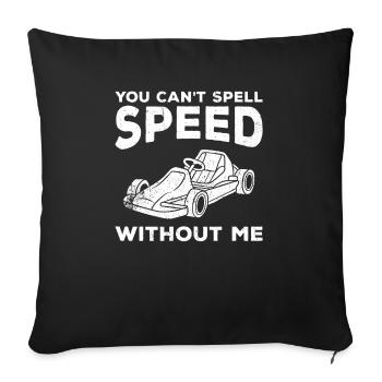 Go Kart Kart Driver Go Kart Racing - Housse de coussin décorative 45 x 45 cm - noir - Devant