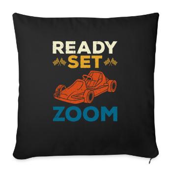 Go Kart Kart Driver Go Kart Racing - Housse de coussin décorative 45 x 45 cm - noir - Devant
