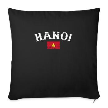 Hanoi Vietnam Vintage Vietnamese Flag - Sofa pillowcase 17,3'' x 17,3'' (45 x 45 cm) - black - Front