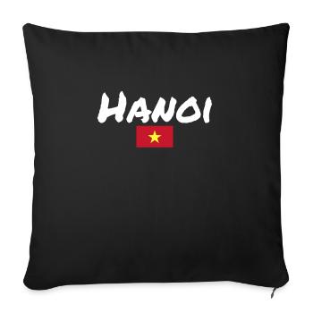 Hanoï Vietnam Drapeau vietnamien - Housse de coussin décorative 45 x 45 cm - noir - Devant