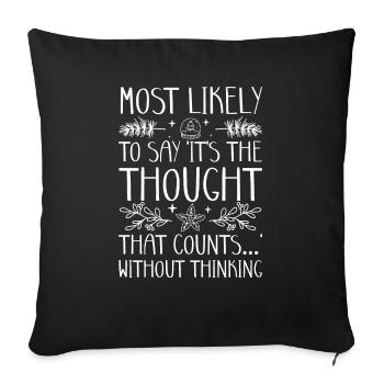 Noël Drôle Dicton Humour Sarcasme - Housse de coussin décorative 45 x 45 cm - noir - Devant