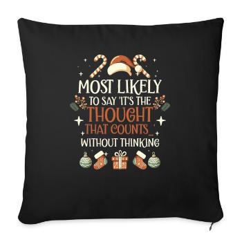 Noël Drôle Dicton Humour Sarcasme - Housse de coussin décorative 45 x 45 cm - noir - Devant