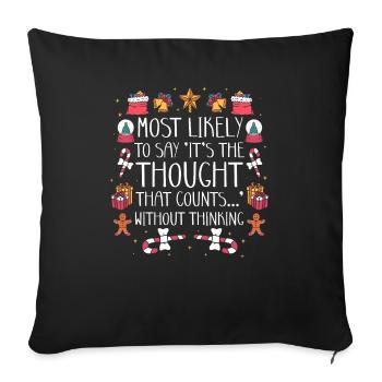 Noël Drôle Dicton Humour Sarcasme - Housse de coussin décorative 45 x 45 cm - noir - Devant
