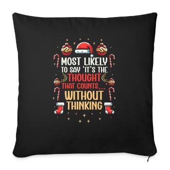 Noël Drôle Dicton Humour Sarcasme - Housse de coussin décorative 45 x 45 cm - noir - Devant