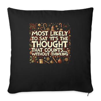 Noël Drôle Dicton Humour Sarcasme - Housse de coussin décorative 45 x 45 cm - noir - Devant