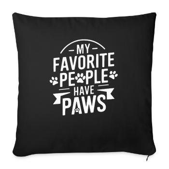 Anti Humain Pro Chien Amoureux Propriétaire Chiot Chiot Doggy - Housse de coussin décorative 45 x 45 cm - noir - Devant