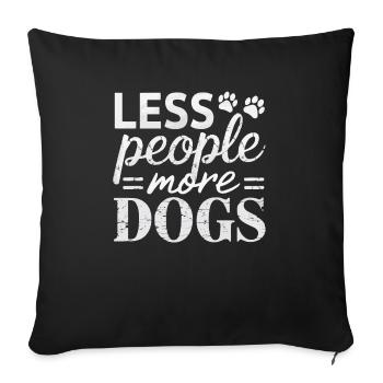 Anti Humain Pro Chien Amoureux Propriétaire Chiot Chiot Doggy - Housse de coussin décorative 45 x 45 cm - noir - Devant