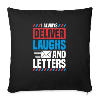 Postbote Paketbote Lachen Briefe Zustellen - Sofakissenbezug 45 x 45 cm - Schwarz - Vorne