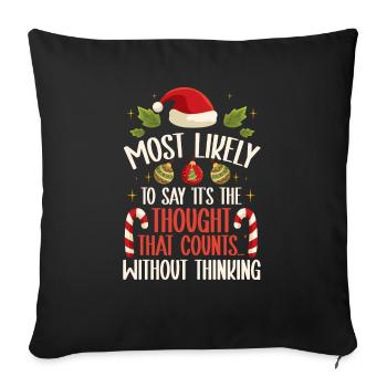 Noël Drôle Dicton Humour Sarcasme - Housse de coussin décorative 45 x 45 cm - noir - Devant