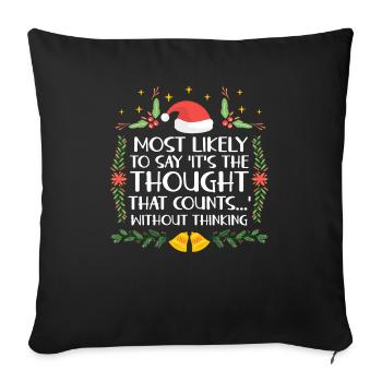 Noël Drôle Dicton Humour Sarcasme - Housse de coussin décorative 45 x 45 cm - noir - Devant