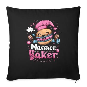 Macaron lovers Macaron Baker - Sofa pillowcase 17,3'' x 17,3'' (45 x 45 cm) - black - Front