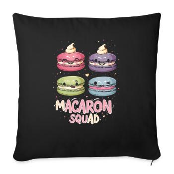Amateurs de macarons Macaron Baker - Housse de coussin décorative 45 x 45 cm - noir - Devant
