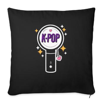 K-Pop Musique pop coréenne Corée du Sud Kpop Lightstick - Housse de coussin décorative 45 x 45 cm - noir - Devant